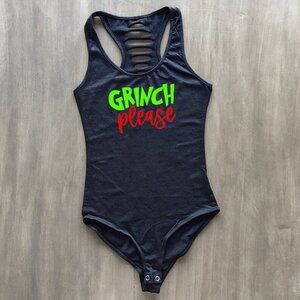 Black Grinch Please Bodysuit, Funny Christmas shirt, Grinch Shirt, Cute xmas